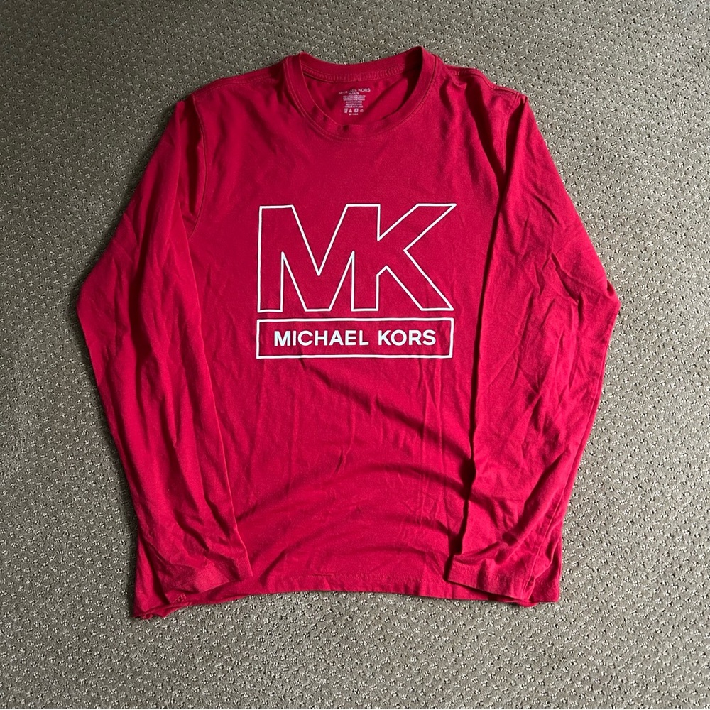 Red Michael Kors Long Sleeve Shirt Men’s - Size Medium